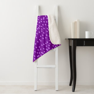 Paarse Polka Dots Sherpa Deken