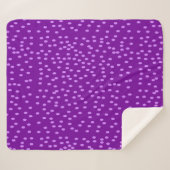 Paarse Polka Dots Sherpa Deken (Voorkant (horizontaal))