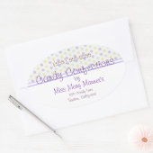Paarse Polka Dots Snoep Label (Envelop)
