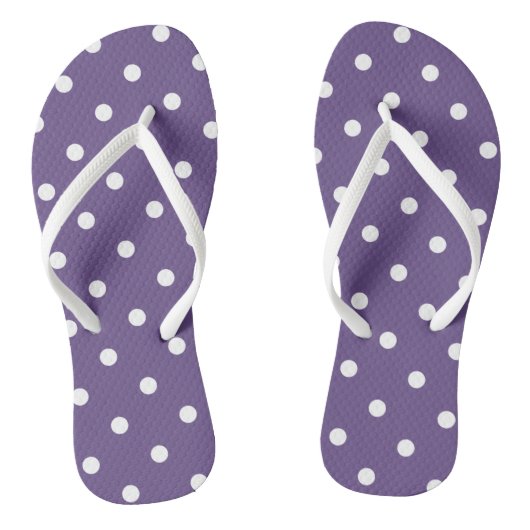 Paarse Polka Dots Teenslippers (Voetbed)