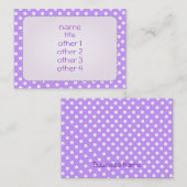 Paarse Polka Dots Visitekaartje (Voorkant / Achterkant)