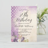 Paarse Polka Dots Vrouwen 50ste Verjaardag Kaart (Staand voorkant)