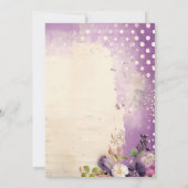 Paarse Polka Dots Vrouwen 50ste Verjaardag Kaart (Achterkant)