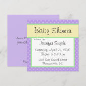 Paarse Polka Dotty Baby shower Uitnodiging (Voorkant / Achterkant)