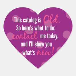 paarse polka gestippelde hart catalogus stickers