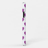 Paarse polka-harten op wit Case-Mate iPhone case (Achterkant/rechts)