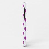 Paarse polka-harten op wit Case-Mate iPhone case (Achterkant/links)