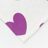 Paarse polka harten wit fleece deken (Hoek)