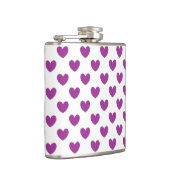 Paarse polka harten wit heupfles (Rechts)
