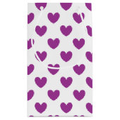 Paarse polka harten wit klein cadeauzakje (Achterkant)