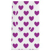 Paarse polka harten wit klein cadeauzakje (Voorkant)