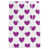 Paarse polka harten wit medium cadeauzakje (Achterkant)