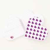 Paarse polka harten wit notitieboek (Binnen)