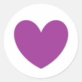 Paarse polka harten wit ronde sticker