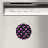 Paarse polka harten zwart magneet (Insitu (Vaatwasser))