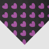 Paarse polka harten zwart tissuepapier (Detail)