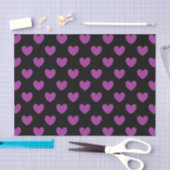 Paarse polka harten zwart tissuepapier (Craft)