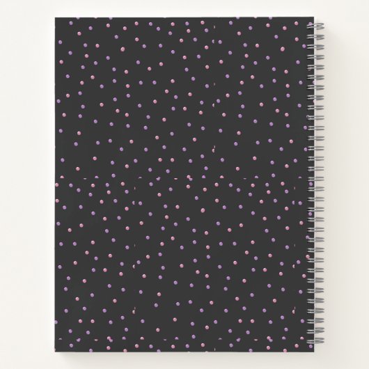 Paarse Polka Oma Foto Notitieboek (Achterkant)