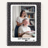 Paarse Polka Oma Foto Notitieboek (Voorkant)