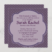 Paarse polka stip Uitnodiging (Voorkant / Achterkant)