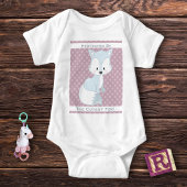 Paarse Polka-Stippen Baby Arctic Fox gepersonalise Romper