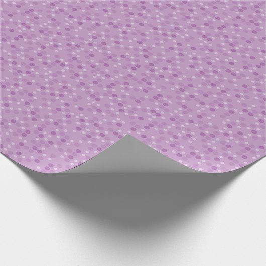 Paarse polka stippen cadeaupapier (Hoek)