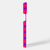 Paarse polka-stippen op kruising iPhone hoesje (Rechterkant)