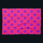 Paarse polka-stippen op kruising theedoek<br><div class="desc">Paarse polka-stippen op kruising</div>
