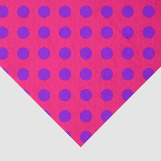 Paarse polka-stippen op kruising tissuepapier (Detail)