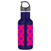 Paarse polka-stippen op kruising waterfles  (Achterkant)