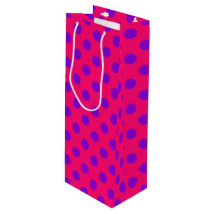 Paarse polka-stippen op kruising wijn cadeautas