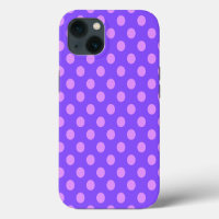 Paarse polka stippen op periwinkle Case-Mate iPhon