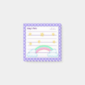 Paarse polka-stippen, schattige sterren en regenbo post-it® notes (Voorkant)