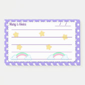 Paarse polka-stippen, schattige sterren & regenbog post-it® notes (Voorkant)