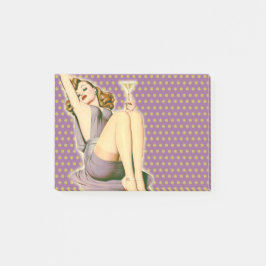 paarse polka stipt martini rockabilly meisje post-it® notes