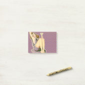paarse polka stipt martini rockabilly meisje post-it® notes (Op bureau)