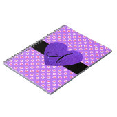 Paarse polka stipt monogram hart notitieboek (Linkerzijde)