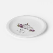 Paarse pompoen Baby shower Papieren Bordje (Gekanteld)