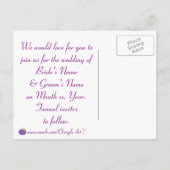 Paarse pompoen Bewaar de datum Briefkaarten voor b (Achterkant)