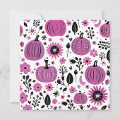 Paarse pompoen en herfst bloem gepersonaliseerd bedankkaart (Voorkant)