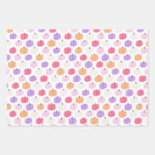 Paarse pompoen en spook Halloween Inpakpapier Vel (Voorkant)