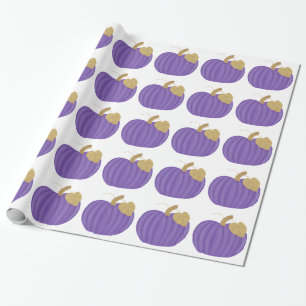 Paarse pompoen Gold Leaf Wrapping Paper Cadeaupapier