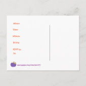 Paarse pompoen Halloween Dinner Party Briefkaarten (Achterkant)