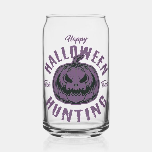 Paarse pompoen Halloween Glass Blikvorm Glas (Voorkant)