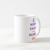 Paarse pompoen houden kalm en eng op Halloween Koffiemok (Voorkant rechts)