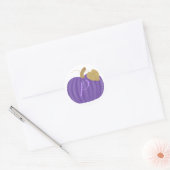 Paarse Pompoen Monogram Huwelijkszegels Ronde Sticker (Envelop)