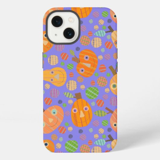 Paarse Pompoen Patch iPhone Hoesje (Achterkant)