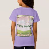  Paarse pompoen patch Princess Girl's B'day T-shirt (Achterkant)