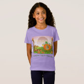  Paarse pompoen patch Princess Girl's B'day T-shirt (Voorkant volledig)