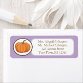 Paarse Pompoen Retouradreslabels Etiket (Insitu)